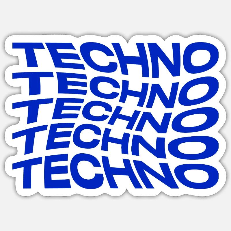 Techno logo design - Sticker size S (10 x 10 cm) - white matte