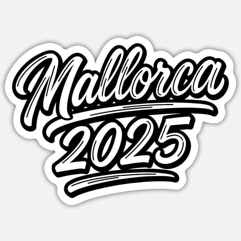 Majorque 2025 - Sticker taille S (10 x 10 cm) - blanc mat