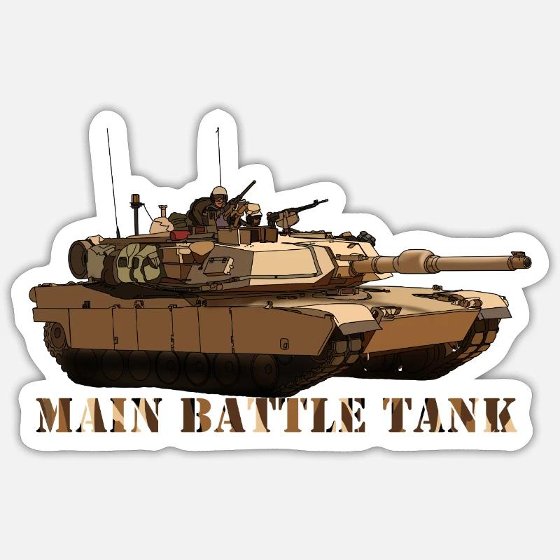 M1 Abrams - Sticker size S (10 x 10 cm) - white matte