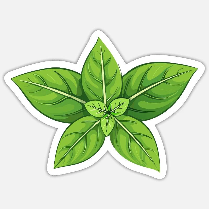 Basil - Sticker size S (10 x 10 cm) - white matte