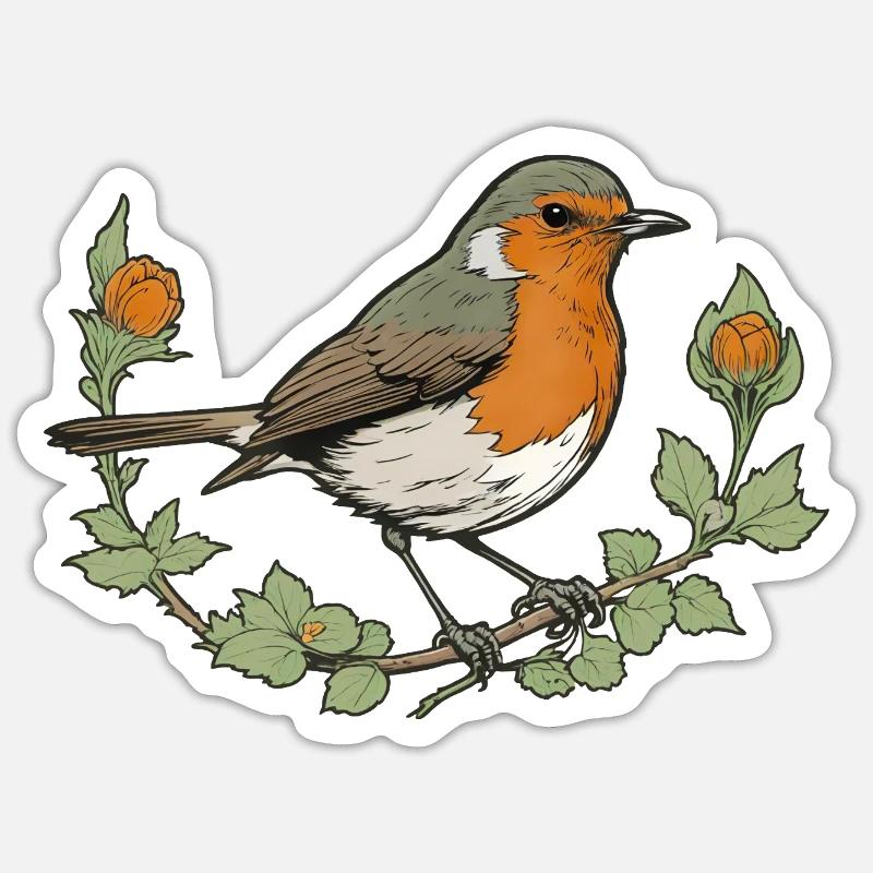 Robin - Sticker size S (10 x 10 cm) - white matte