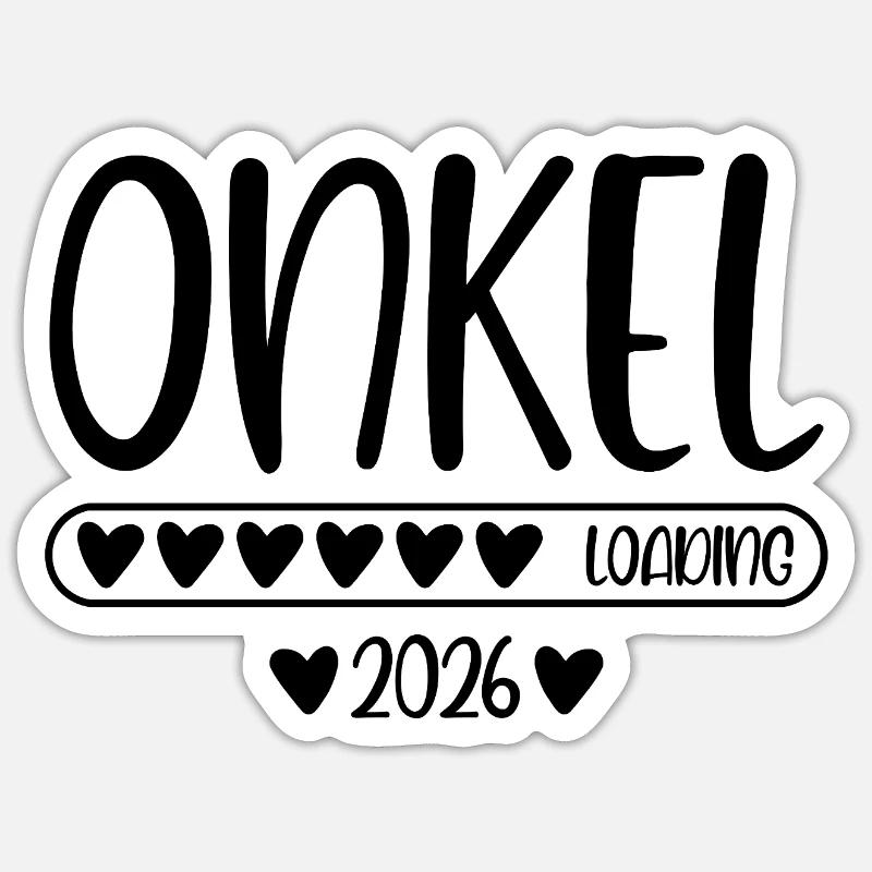 Onkel 2026 loading - Sticker Größe S (10 x 10 cm) - Mattweiß