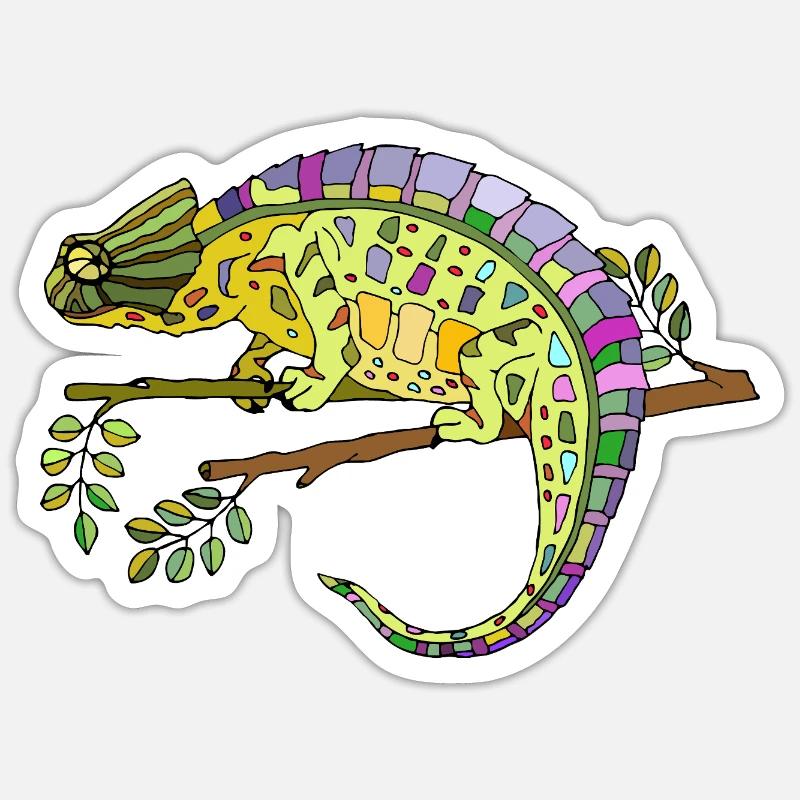 Chameleon - Sticker size S (10 x 10 cm) - white matte