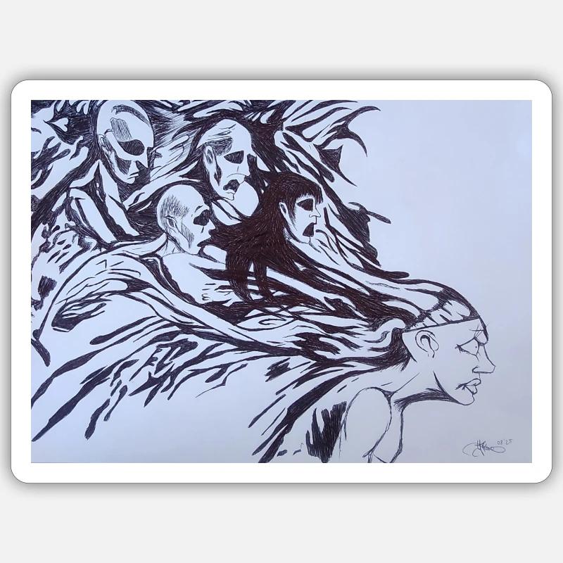 Zerrbilder - Sticker Größe S (10 x 10 cm) - Mattweiß