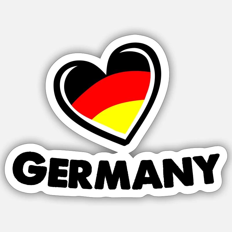deutschland_herz_germany - Sticker Größe S (10 x 10 cm) - Mattweiß