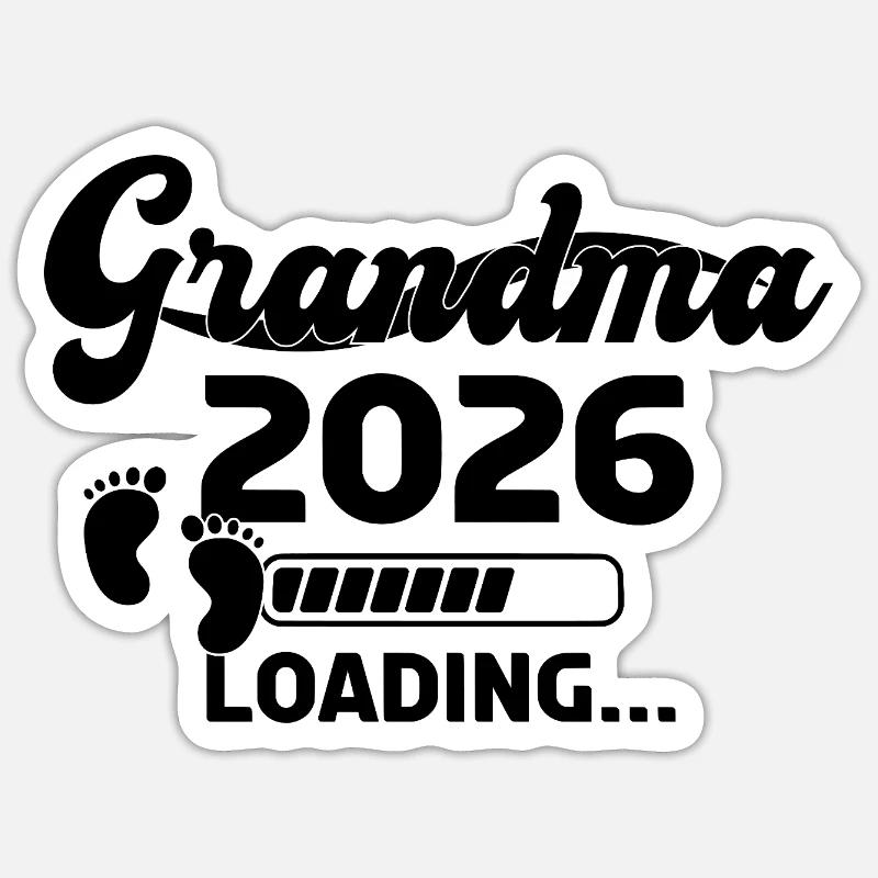 Grandma 2026 Loading - Sticker size S (10 x 10 cm) - white matte