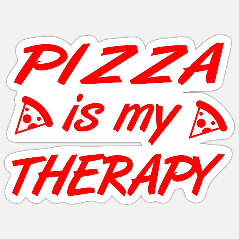 Pizza - Sticker taille S (10 x 10 cm) - blanc mat