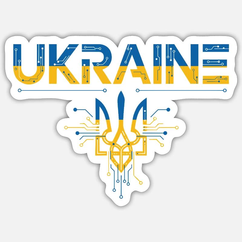 Circuit Trident Ukraine - Sticker taille S (10 x 10 cm) - blanc mat