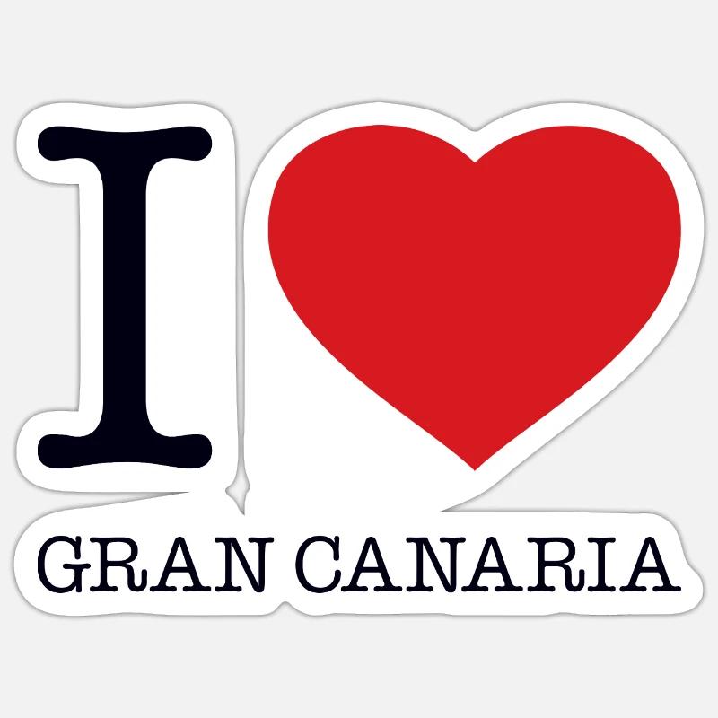 J’adore Gran Canaria - Sticker taille S (10 x 10 cm) - blanc mat