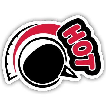 Chaud - Sticker taille S (10 x 10 cm) - blanc mat - Devant