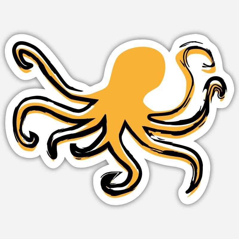 Octopus Style - Sticker size S (10 x 10 cm) - white matte
