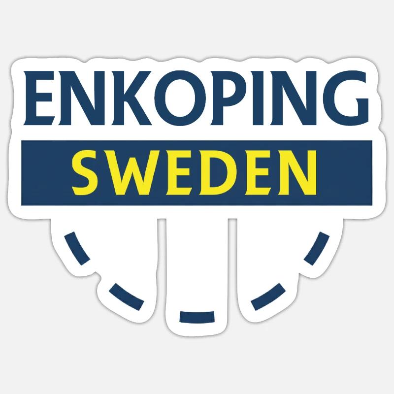 Enköping Schweden Stadtschild - Sticker Größe S (10 x 10 cm) - Mattweiß