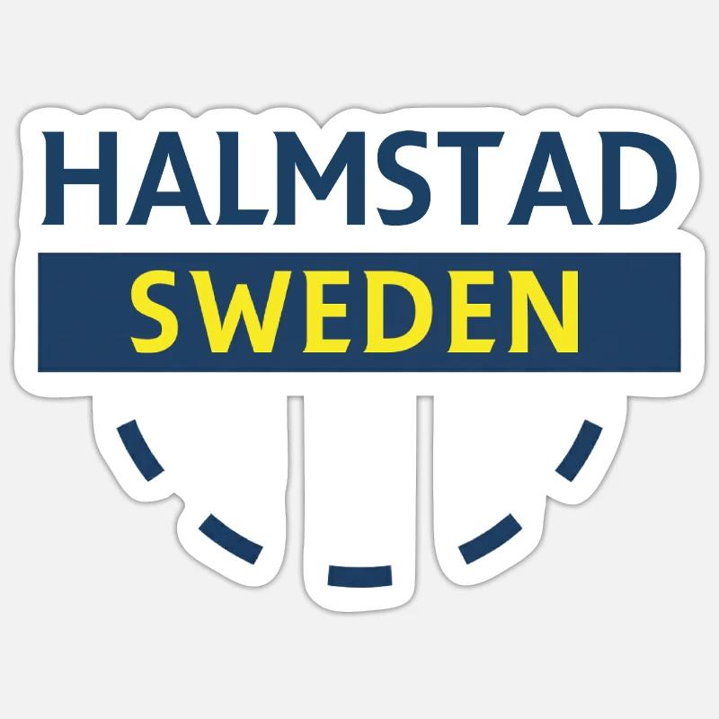 Halmstad Suède Signe Arc - Sticker taille S (10 x 10 cm) - blanc mat