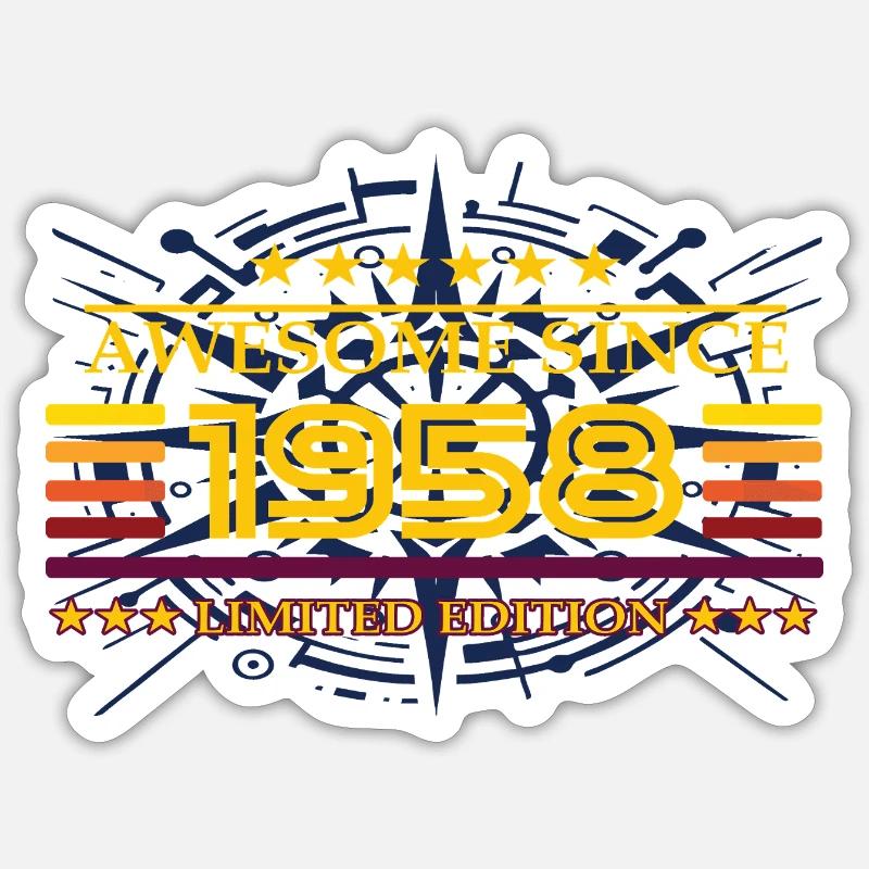 Génial depuis 1958 Édition limitée - Sticker taille S (10 x 10 cm) - blanc mat