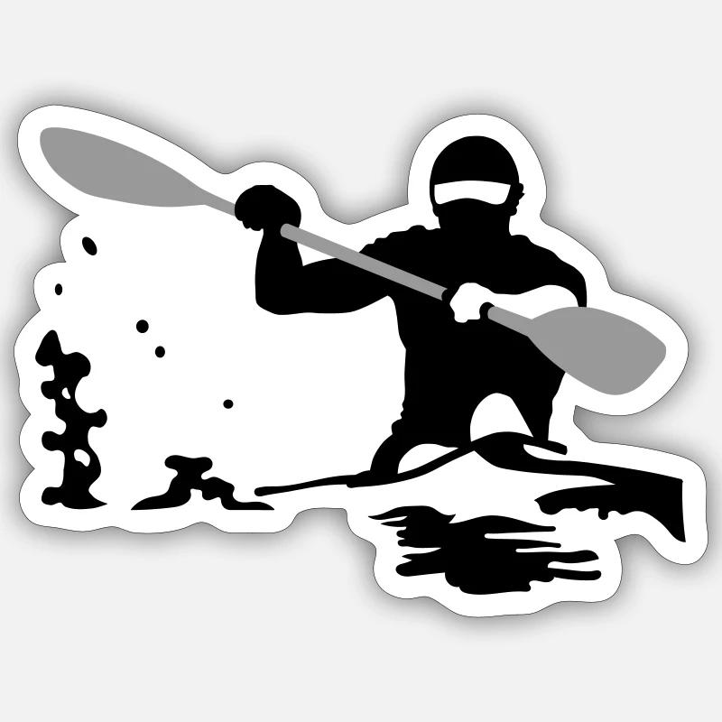 Kayak - Sticker taille S (10 x 10 cm) - blanc mat