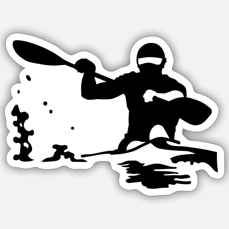 Kajak - Sticker Größe S (10 x 10 cm) - Mattweiß