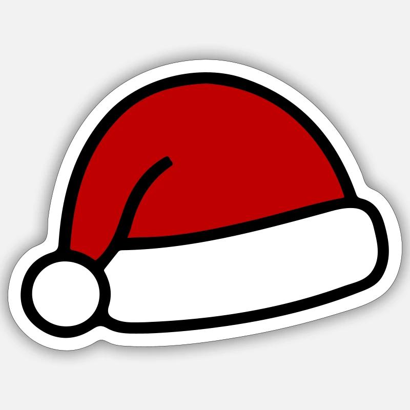 Santa Hat Santa Hat - Sticker size S (10 x 10 cm) - white matte