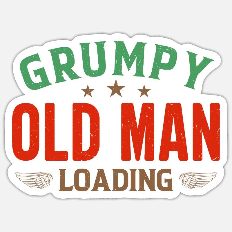 Grumpy Old Man Loading Shirt - Sticker taille S (10 x 10 cm) - blanc mat