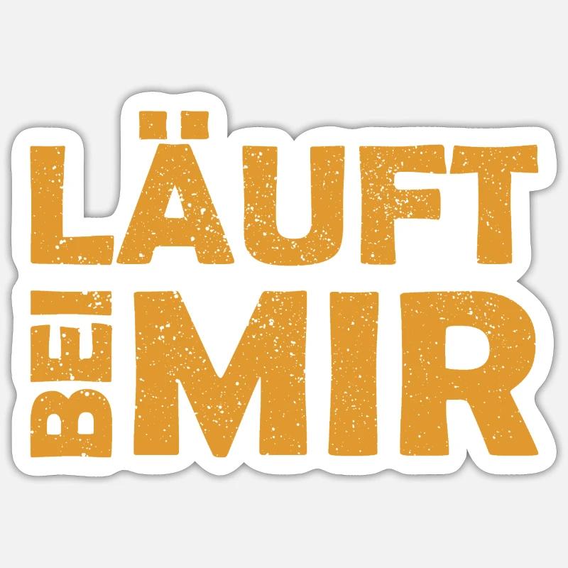 Runs with me - Cool saying - Running - Sticker size S (10 x 10 cm) - white matte