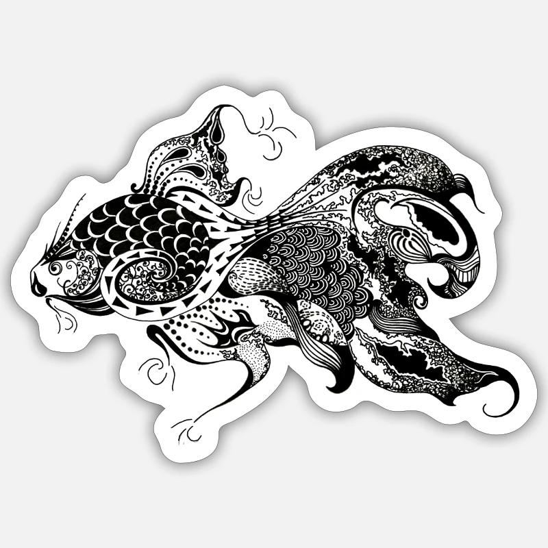 Fish - Sticker size S (10 x 10 cm) - white matte