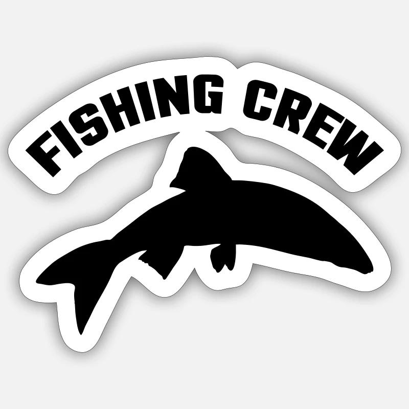 Équipage de pêche - Sticker taille S (10 x 10 cm) - blanc mat