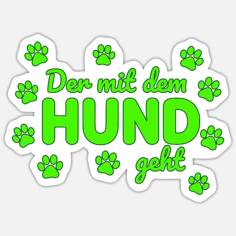 Celui avec le chien dit - Sticker taille S (10 x 10 cm) - blanc mat