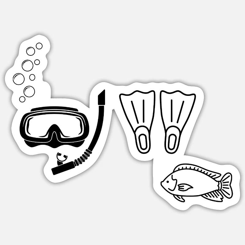 Plongée sous-marine - idée cadeau  - Sticker taille S (10 x 10 cm) - blanc mat