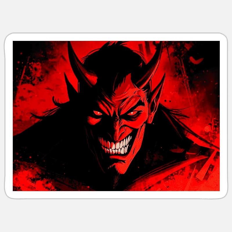 Le Diable - Sticker taille S (10 x 10 cm) - blanc mat