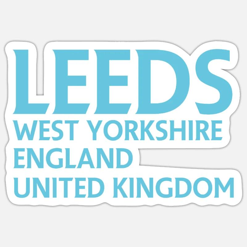 Leeds – Angleterre Conception des paroles - Sticker taille S (10 x 10 cm) - blanc mat