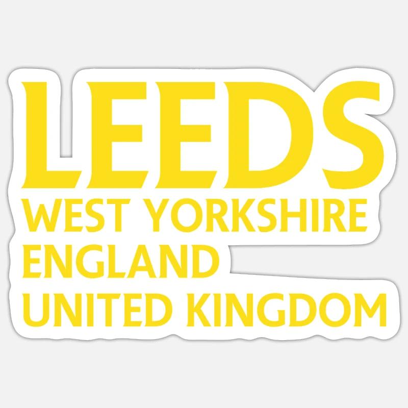 Leeds – Angleterre Conception des paroles Sticker taille S (10 x 10 cm)