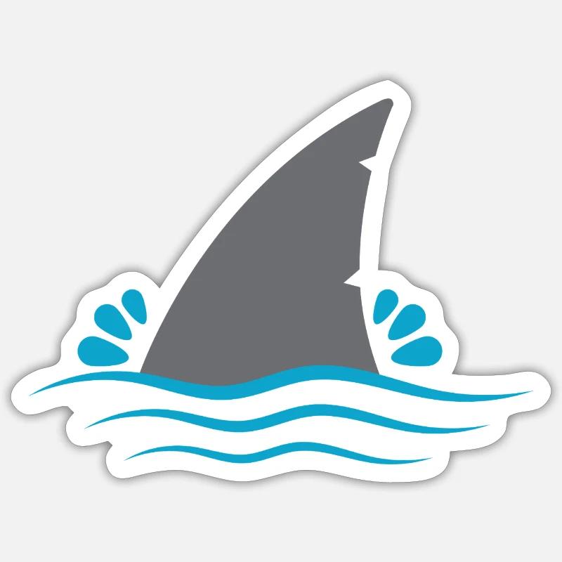 Aileron de requin - Sticker taille S (10 x 10 cm) - blanc mat