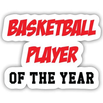 joueur de Basket de l'Année - Sticker taille S (10 x 10 cm) - blanc mat - Devant
