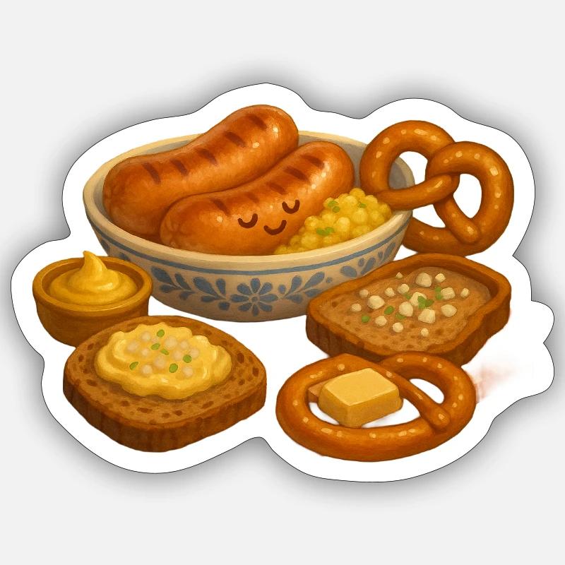 Sausage plate - Sticker size S (10 x 10 cm) - white matte