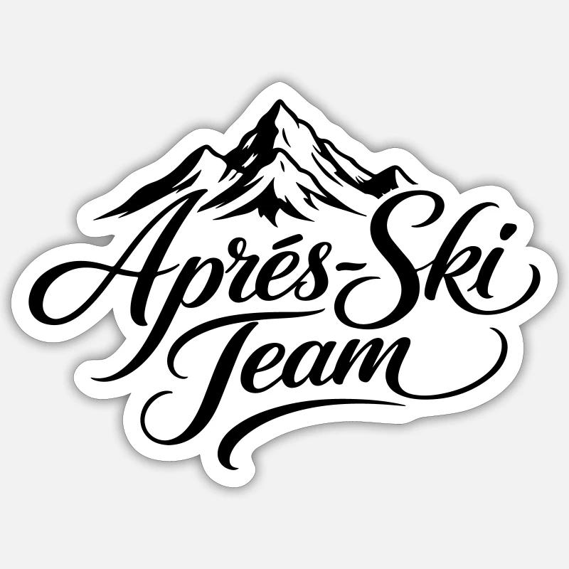 Apres Ski Team Berge - Sticker Größe S (10 x 10 cm) - Mattweiß