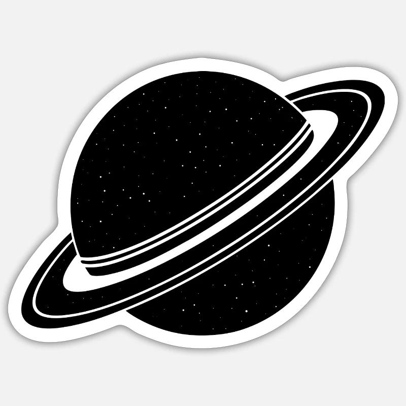 planète - Sticker taille S (10 x 10 cm) - blanc mat