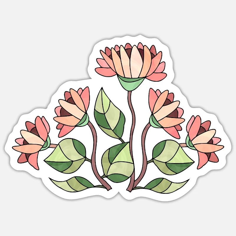 Blumen - Sticker Größe S (10 x 10 cm) - Mattweiß