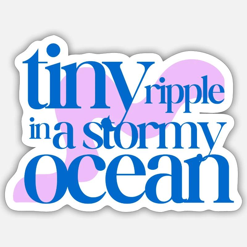 Tiny ripple in a stormy ocean (rosè background) - Sticker Größe S (10 x 10 cm) - Mattweiß