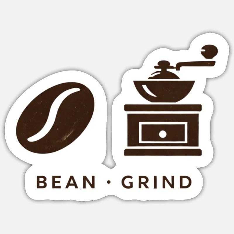 BEAN. MOUDRE. CAFÉ. CAFÉ Sticker taille S (10 x 10 cm)