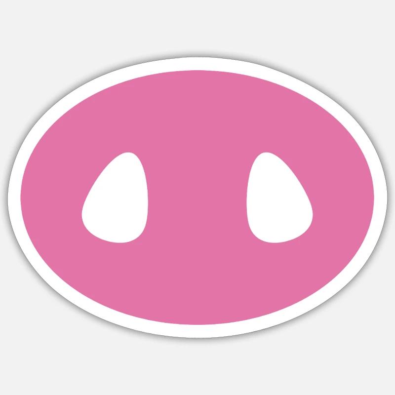 Museau de cochon - Sticker taille S (10 x 10 cm) - blanc mat
