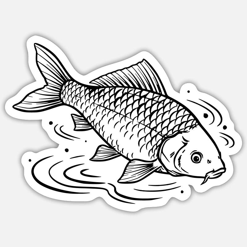 carp - Sticker size S (10 x 10 cm) - white matte
