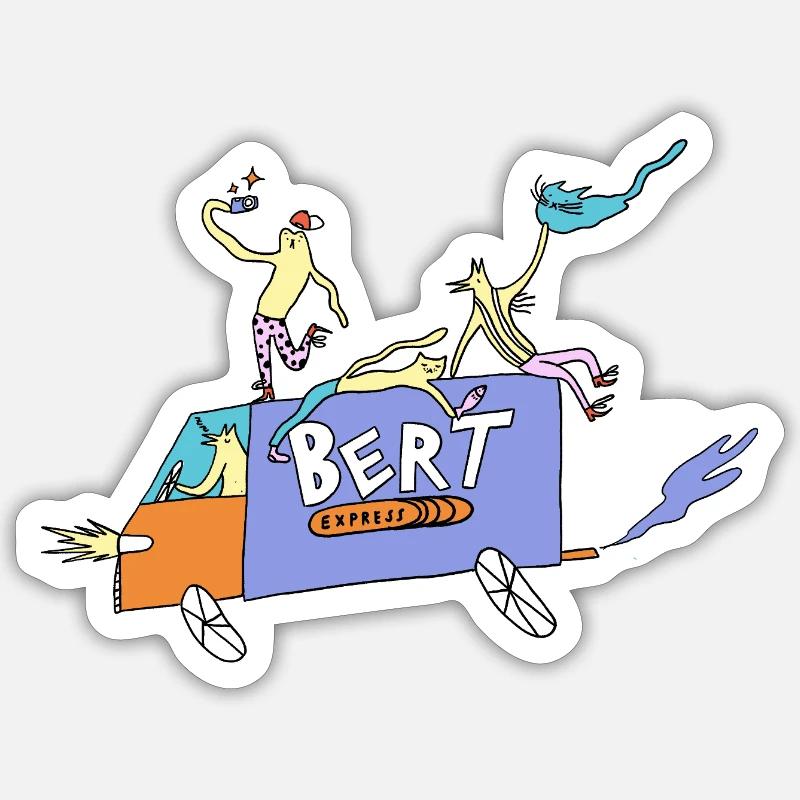 Bert_Express - Sticker taille S (10 x 10 cm) - blanc mat