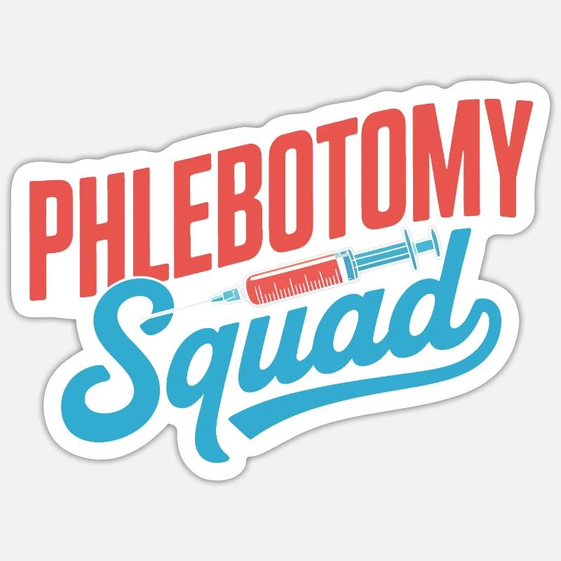 Phlebotomy Squad - Sticker Größe S (10 x 10 cm) - Mattweiß