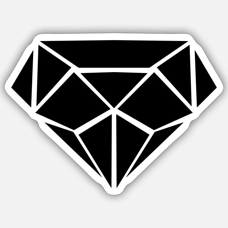 Diamant - Sticker taille S (10 x 10 cm) - blanc mat