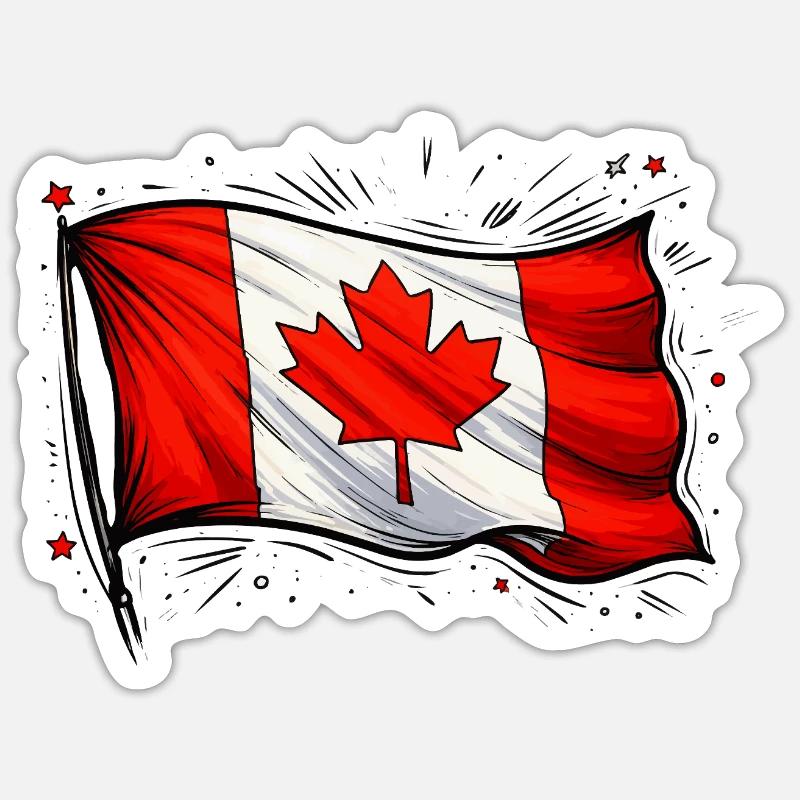 Drapeau du Canada Sticker taille S (10 x 10 cm)