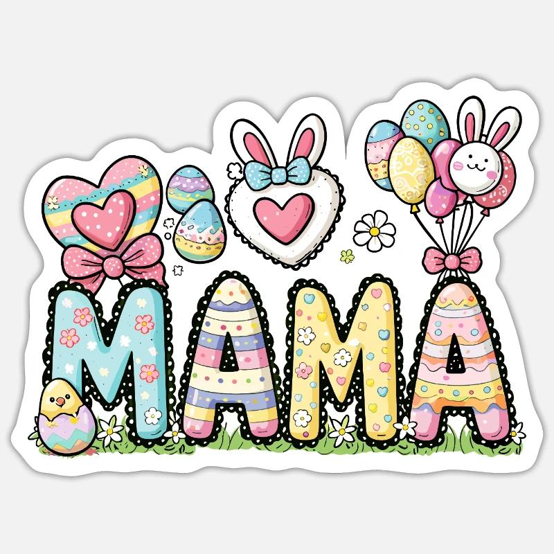 Pastel Easter Mom Design - Sticker size S (10 x 10 cm) - white matte
