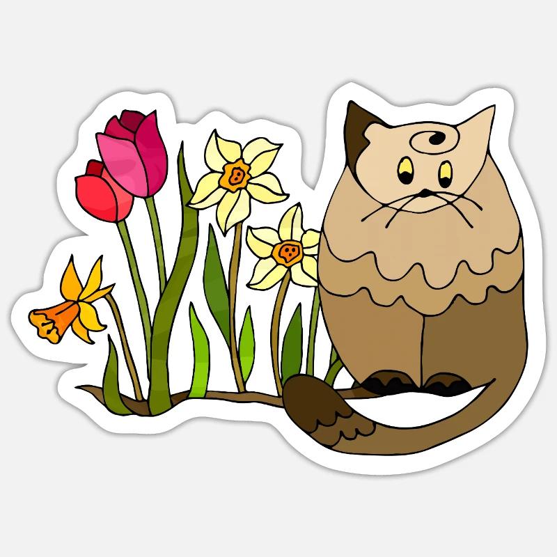 cat - Sticker size S (10 x 10 cm) - white matte