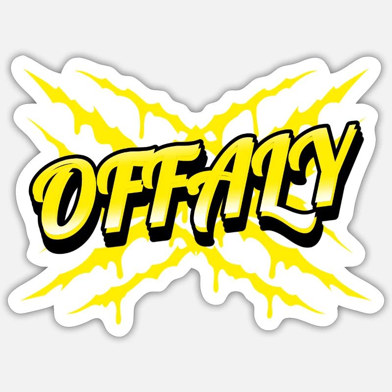 Grafschaft Offaly, Irland - Sticker Größe S (10 x 10 cm) - Mattweiß
