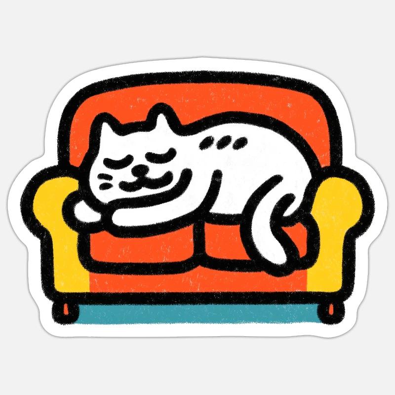 Chillekatze - Sticker taille S (10 x 10 cm) - blanc mat