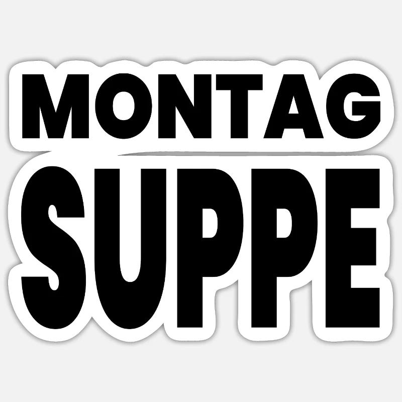 Suppe - Sticker Größe S (10 x 10 cm) - Mattweiß