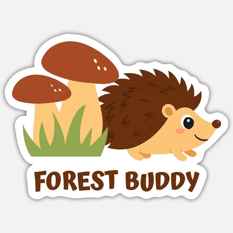 Waldfreund Igel - Sticker Größe S (10 x 10 cm) - Mattweiß